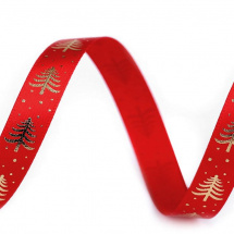 Vánoční saténová stuha šíře 10 mm (5m) - červená