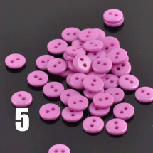 Knoflíky 9 mm- plast - sada 5 ks - fialové
