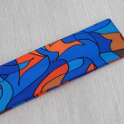 Širší elastická čelenka - modro oranžová
