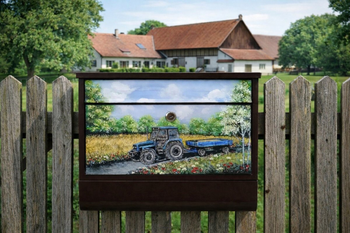 Hnědá schránka s rourou-umělecký design