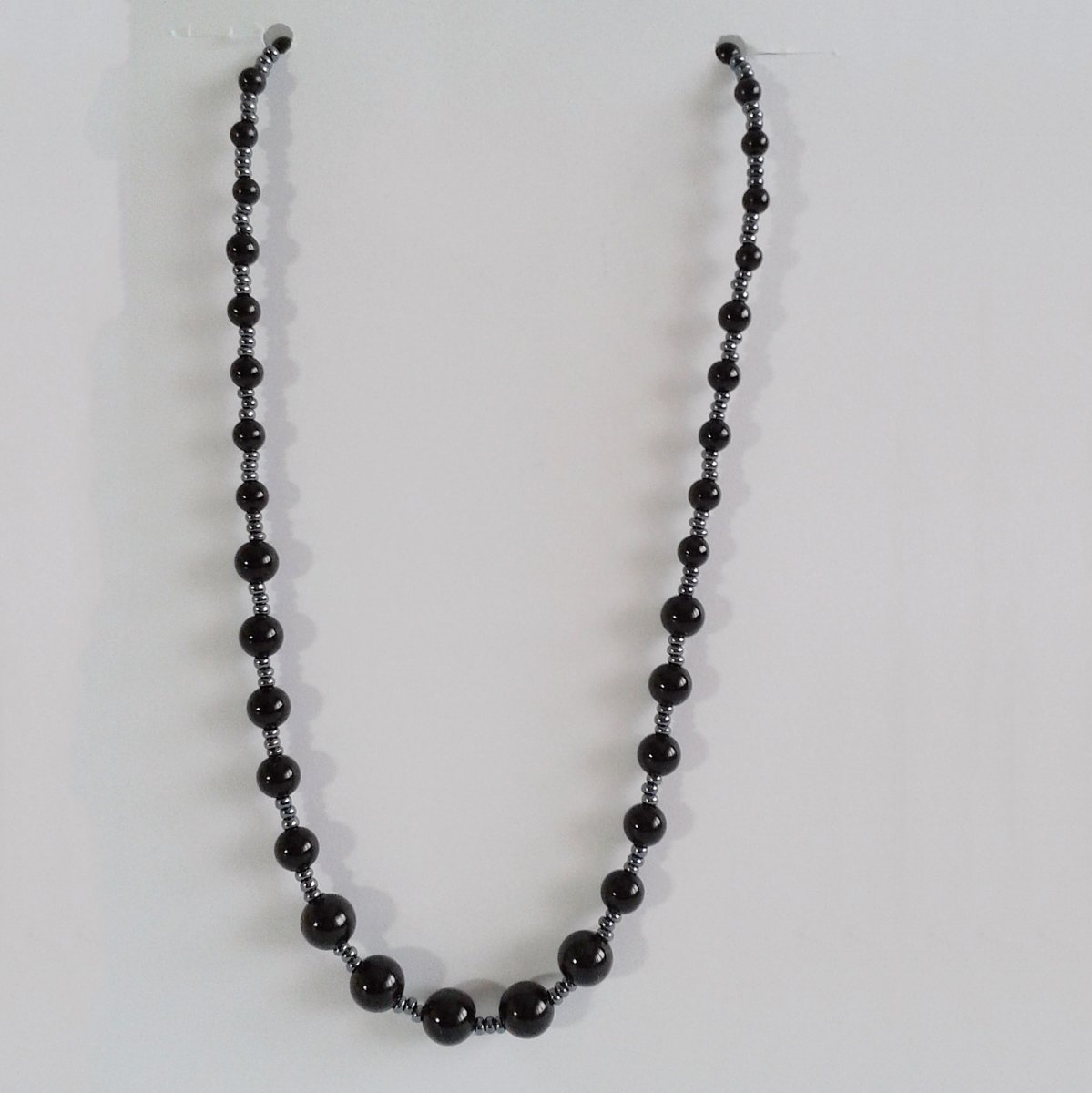 Perlový náhrdelník černý (438)
