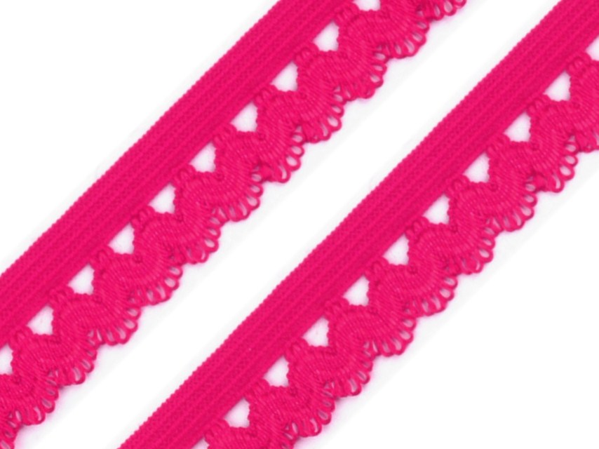 Ozdobná pruženka šíře 15 mm - malinová