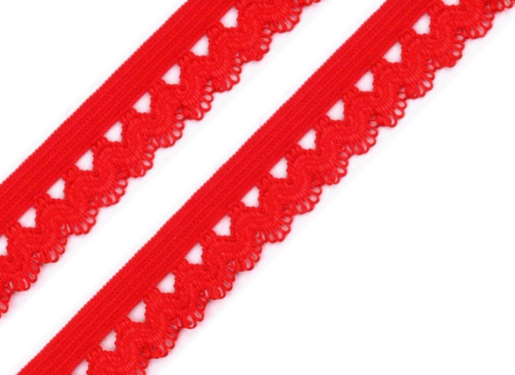 Ozdobná pruženka šíře 15 mm - červená