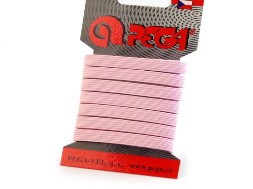 Prádlová pruženka na kartě 7 mm (5m) - růžová