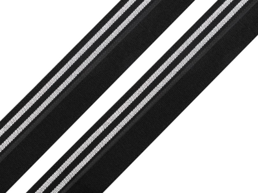 Lemovací pruženka šíře 20 mm (1m) - černostříbrná