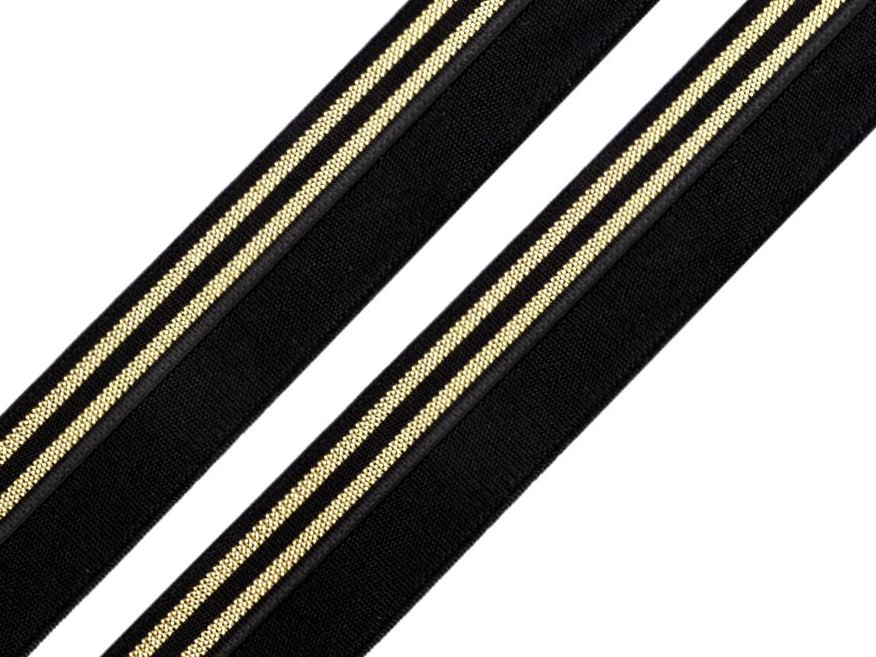 Lemovací pruženka šíře 20 mm (1m) - černozlatá