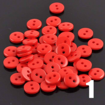 Knoflíky 9 mm- plast - sada 5 ks - červené