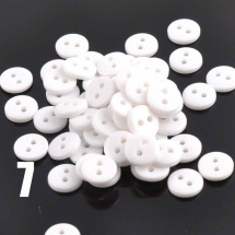 Knoflíky 9 mm- plast - sada 5 ks - bílé