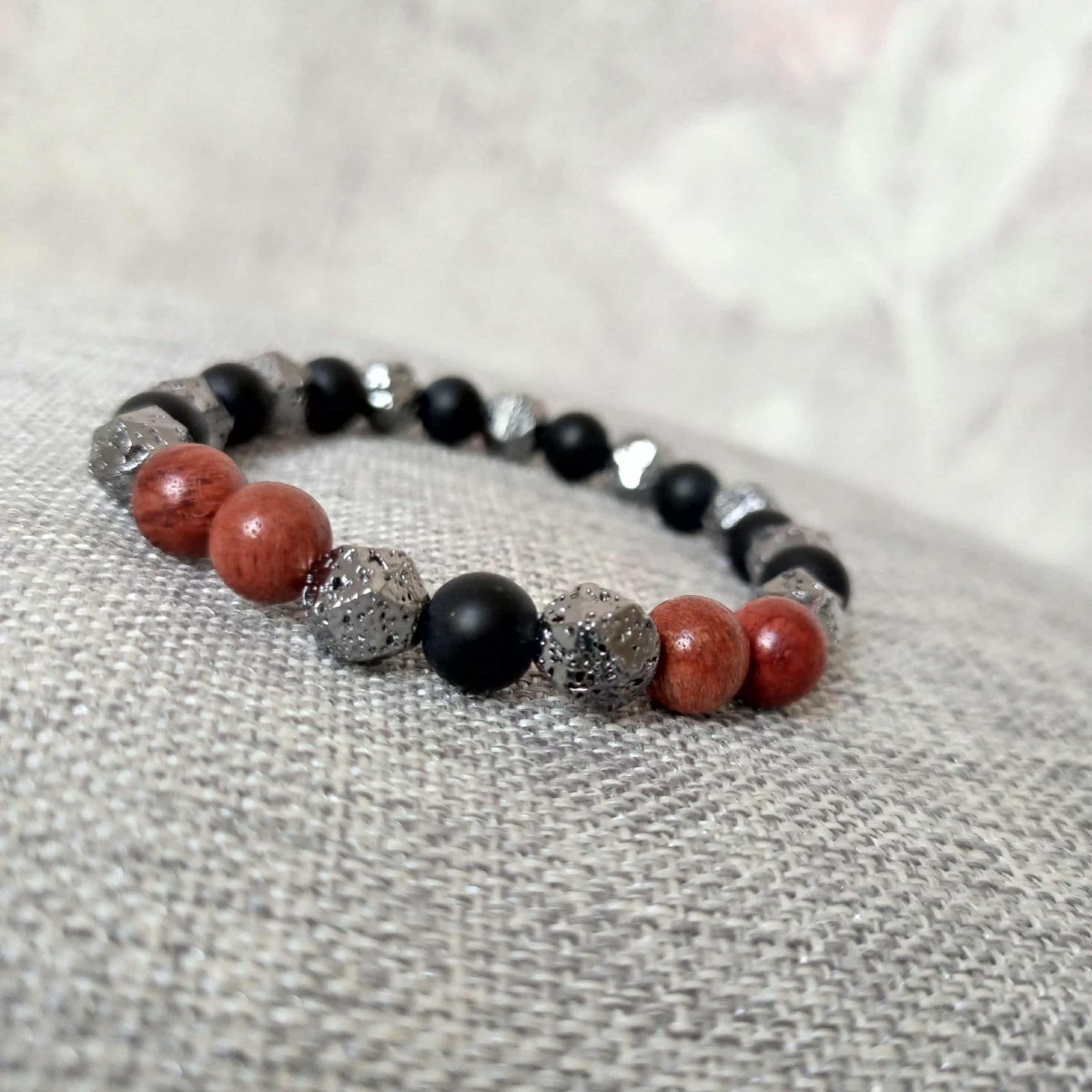 Náramek onyx a pyrit