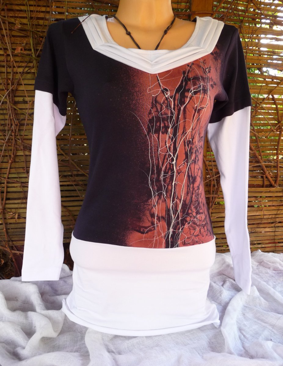 Malované triko-šaty