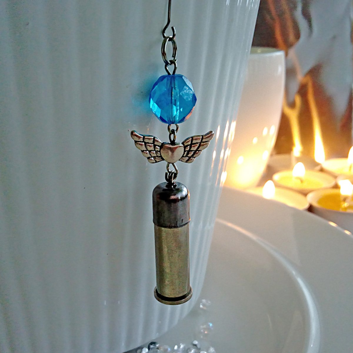 Anděl stříbrný světle modrý