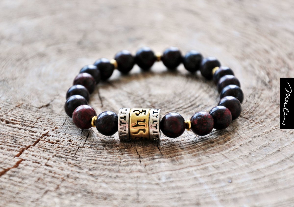 Mantra - Buddhistický mlýnek - jaspis brekciový