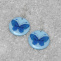 Modré náušnice s motýlem