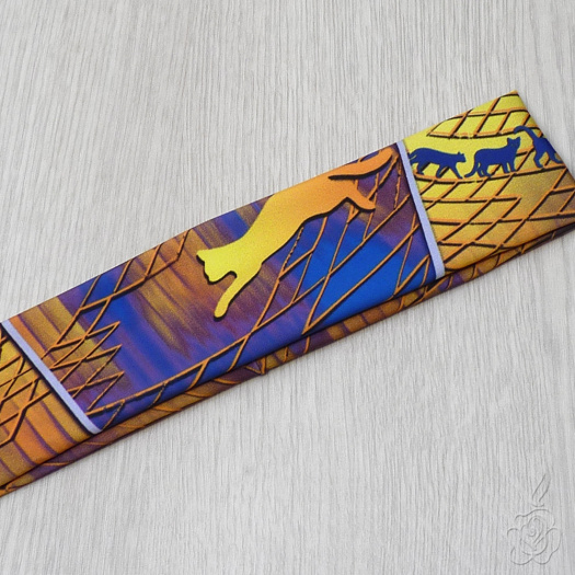 Žluto fialová elastická čelenka