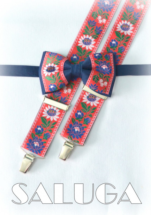 Pánské set motýlek + šle folkový, folklorní,lidový