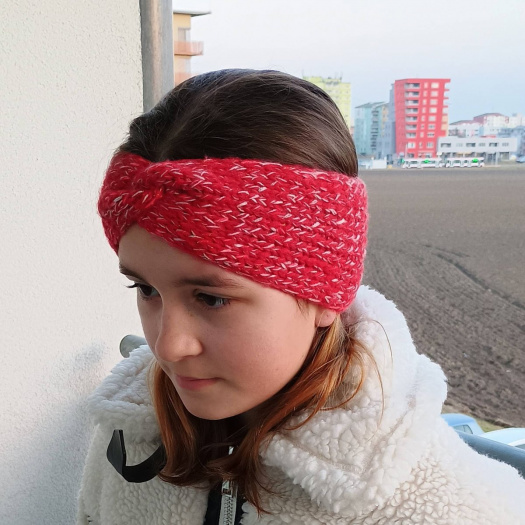 Dětská čelenka červená melír