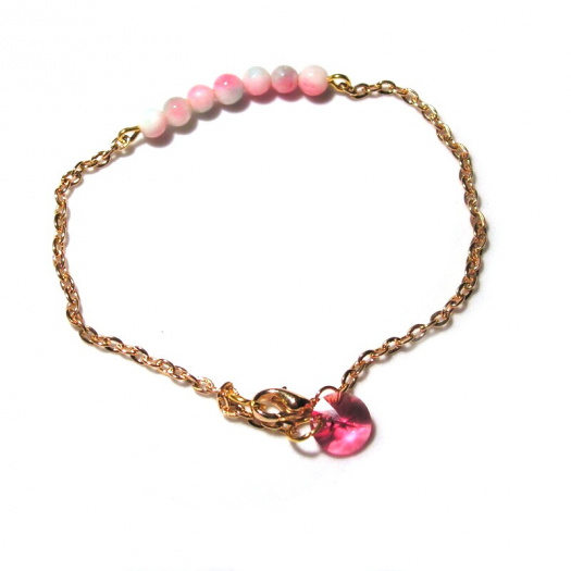 nerz Gold - Minimalistický náramek Pink