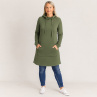 Dámská mikino-tunika s kapucí - olivová barva (teplákovina)