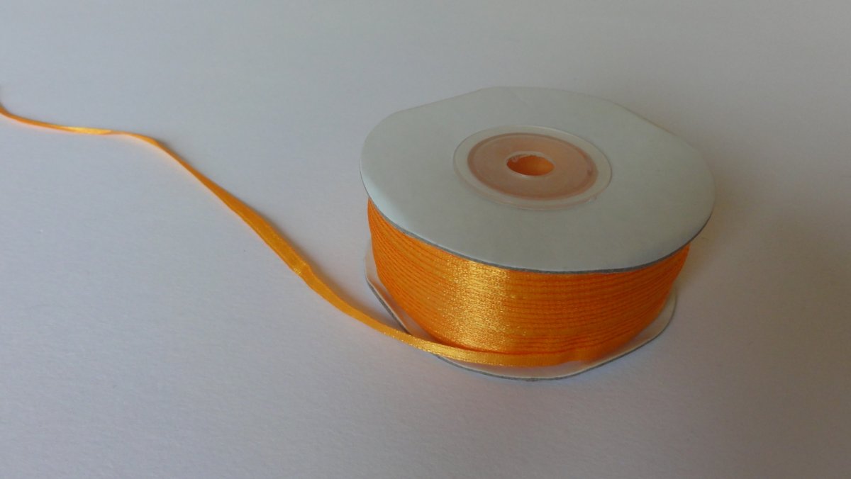 Saténová stužka 3mm- oranžová (47) - 3m