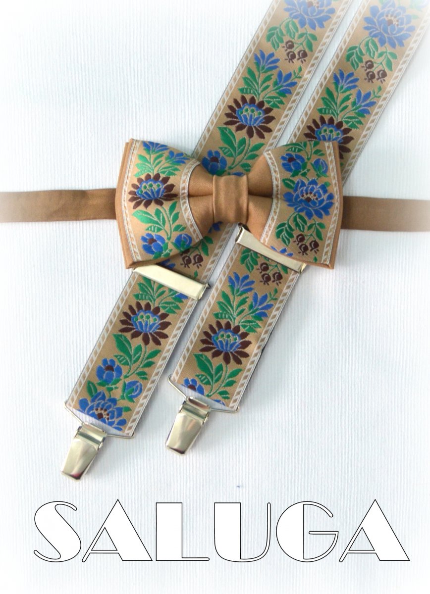 Pánské set motýlek + šle folkový, folklorní,lidový