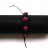Fuchsiový Shamballa náramek na černé