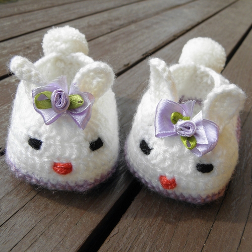 bačkorky zajíčci bílé