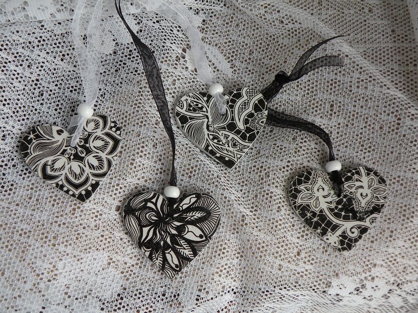 Dekorační srdíčko mini krajkové