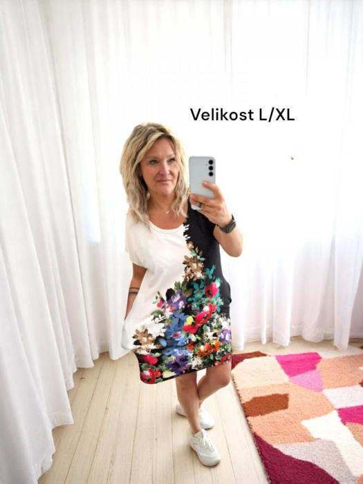 Dámské viskozové šaty Květy - L/XL