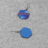Modrofialové náušnice - šestiúhelníky