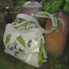 Kabelka- patchwork- olivová