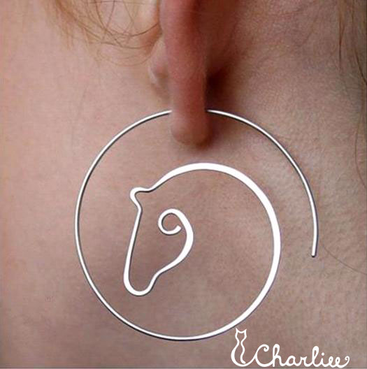 Koníci - tepané náušnice - kruhy - hypoalergenní chirurgická ocel