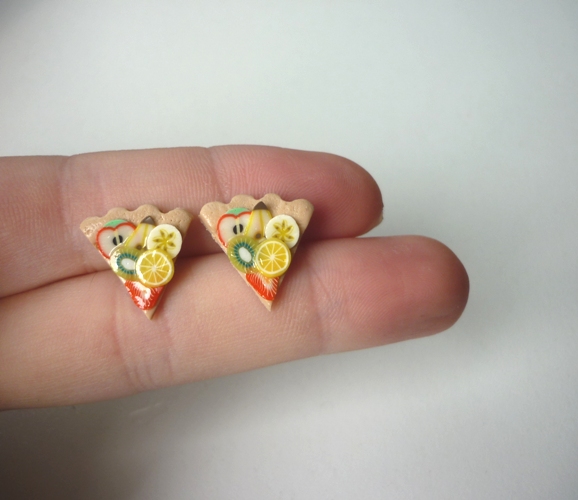 Ovocné koláčky- náušnice 