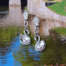 Náušnice - labutě (Swarovski)