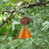 Náušnice - pavučinka orange
