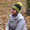 Teplá čepice - zelené copánkování