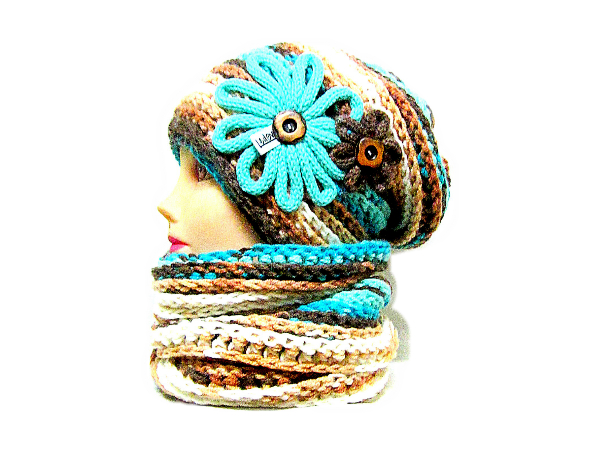 ༺♥༻ SOUPRAVA ČEPICE A NÁKRČNÍKU ༺♥༻ 1199