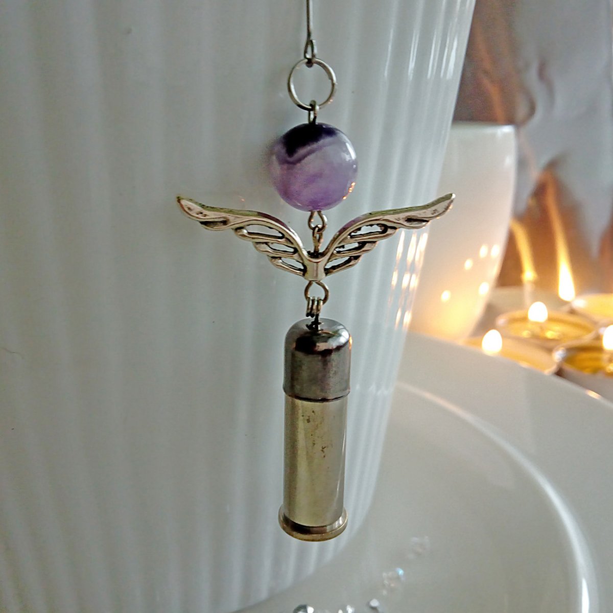 Anděl stříbrný s ametystem