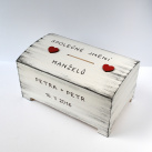 Svatební pokladnička velká - bílá s patinou