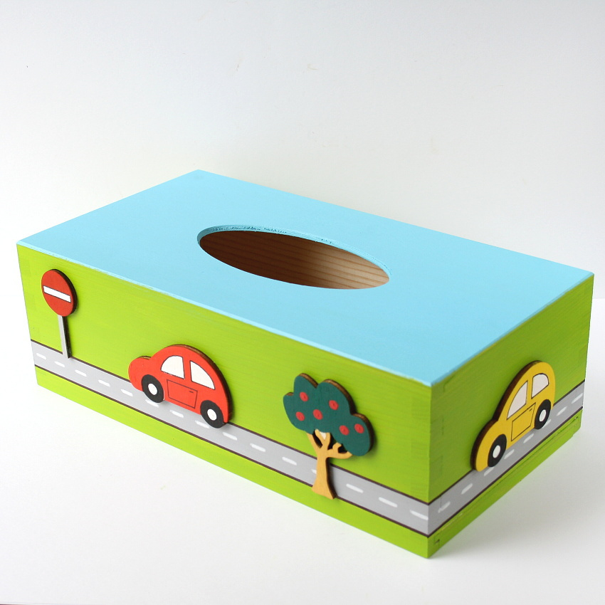 Krabička na kapesníky se silnicí