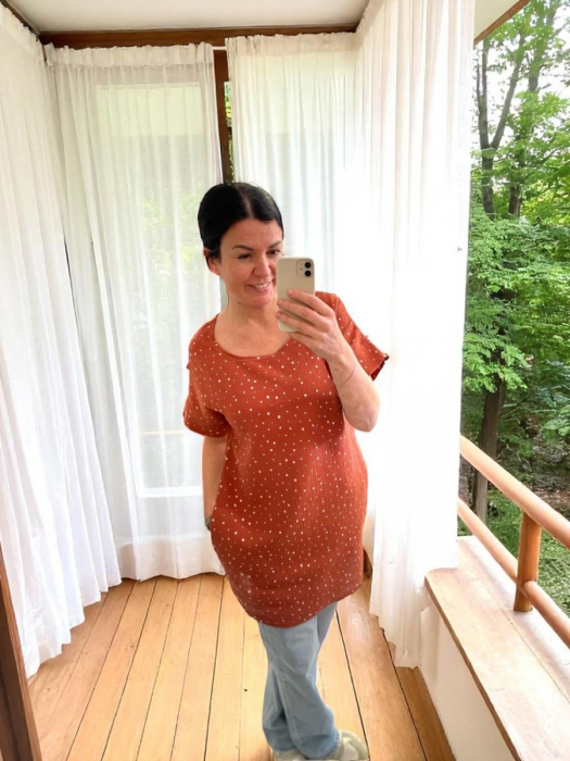 Dámská šatovka mušelin puntík M/L,L/XL