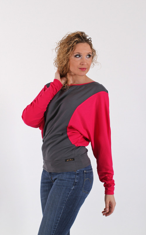 Asymetrická tunika - růžovošedá 