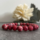Minerální náramek - oceánový nefrit - červená
