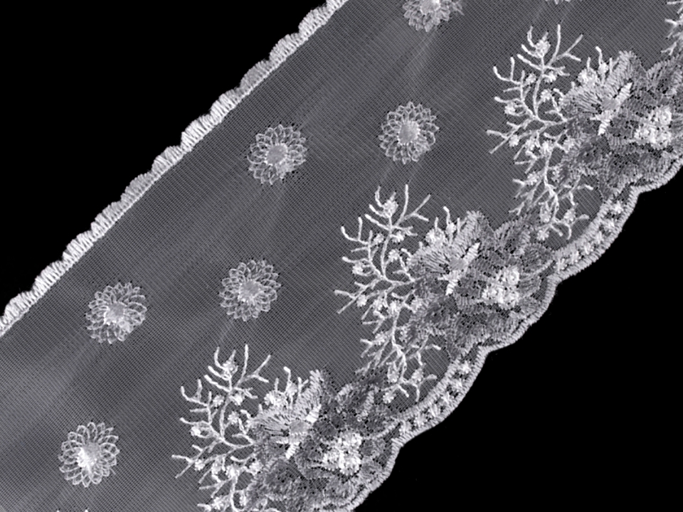 Vyšívaný prýmek na monofilu šíře 14 cm