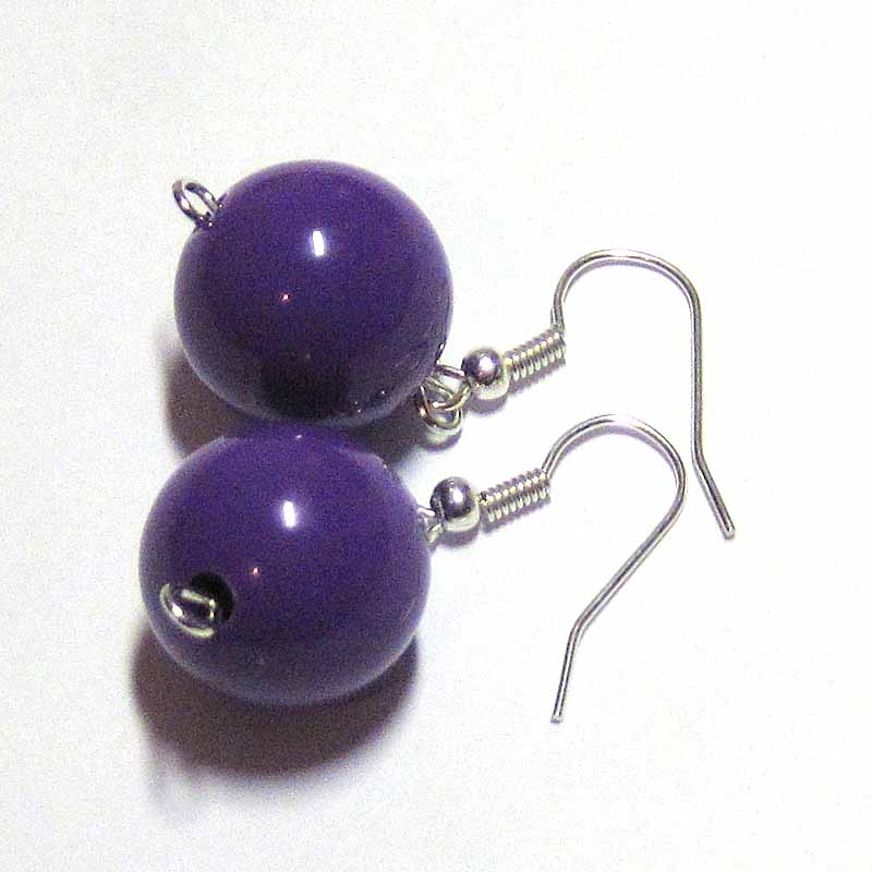 Jednoduché fialové náušnice VÝPRODEJ