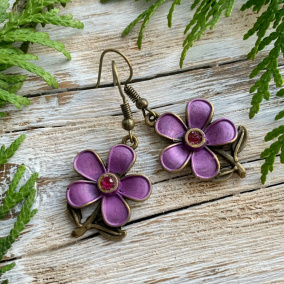 Fialky - náušnice