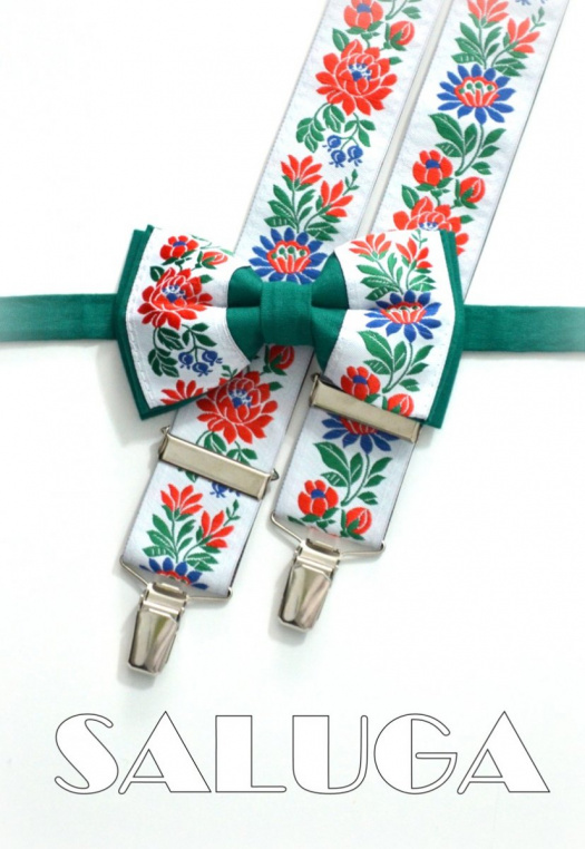 Pánské set motýlek + šle folkový, folklorní,lidový
