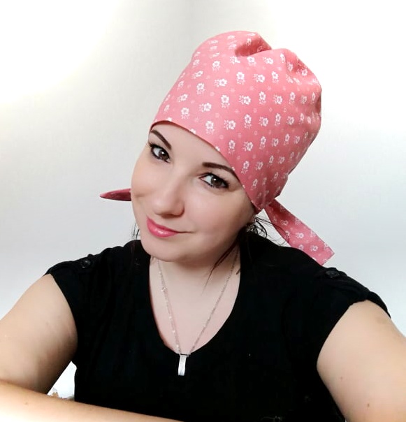 OPERAČNÍ CHIRURGICKÁ ČEPICE kytičky na starorůžové