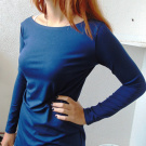 Tričko s lodičkovým výstřihem - barva tmavě modrá (viskóza)