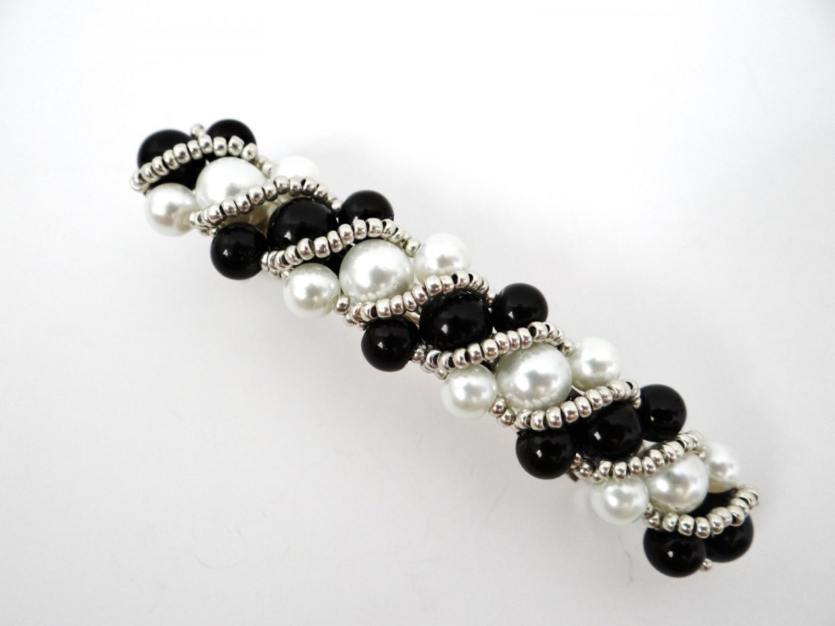 Spona (francouzké zapínání, 6x8cm) - Černá a Bílá