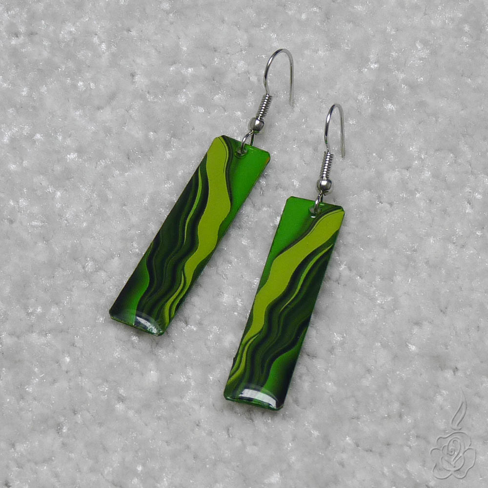 Zelené náušnice - tyčky